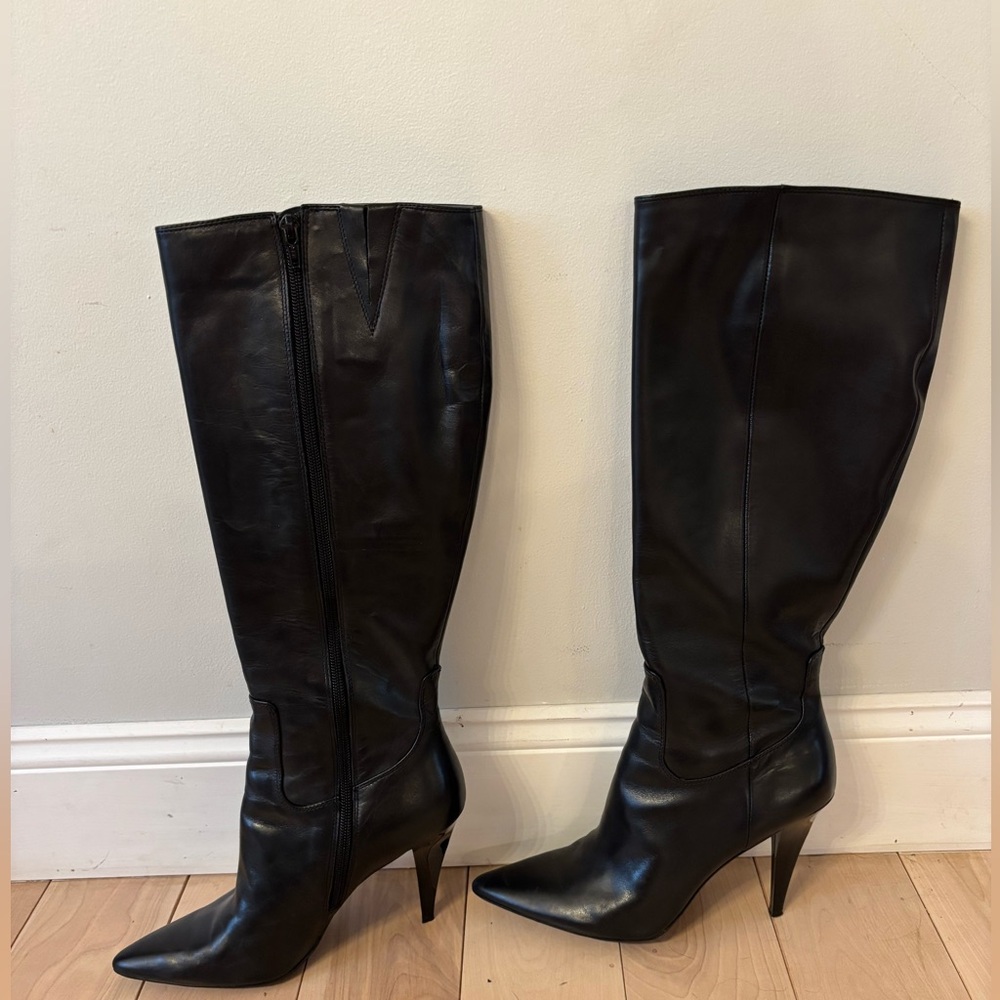 Nine West Black Leather Dress Boots - Picture 5 of 9